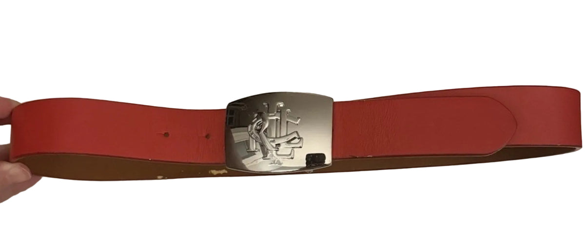 Lauren Ralph Lauren Red Leather Belt with Silver Buckle Lauren Ralph Lauren Belts | Dillard main image 2