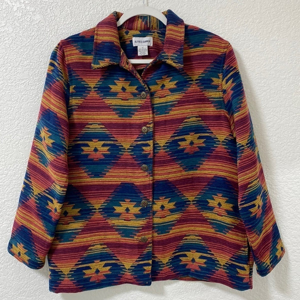 VTG Alfred Dunner tapestry Aztec Southwestern Print Blazer jacket cardigan 12