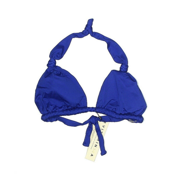 NWT $Vitamin A Klein Cobalt Blue Chloe Braided Bikini Halter Top Medium