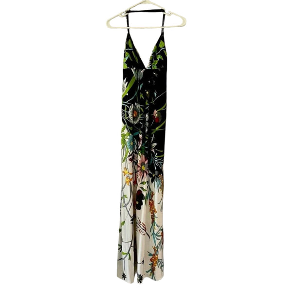 Julie Brown maxi slip Dress Floral Spaghetti Straps 100% silk floral Medium