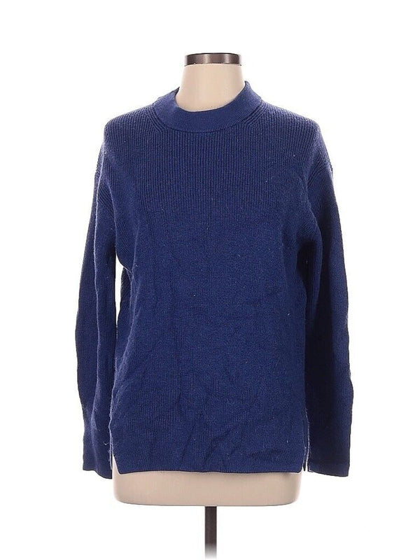 Lululemon Women's Merino Wool-Blend Ribbed Crewneck Sweater - Blue, Size 6