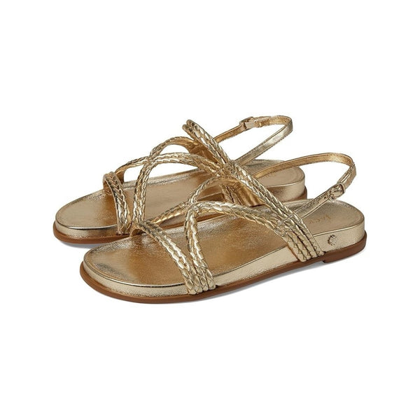Jack Rogers Gold Slingback Braided Sandal Flats – Size 8.5