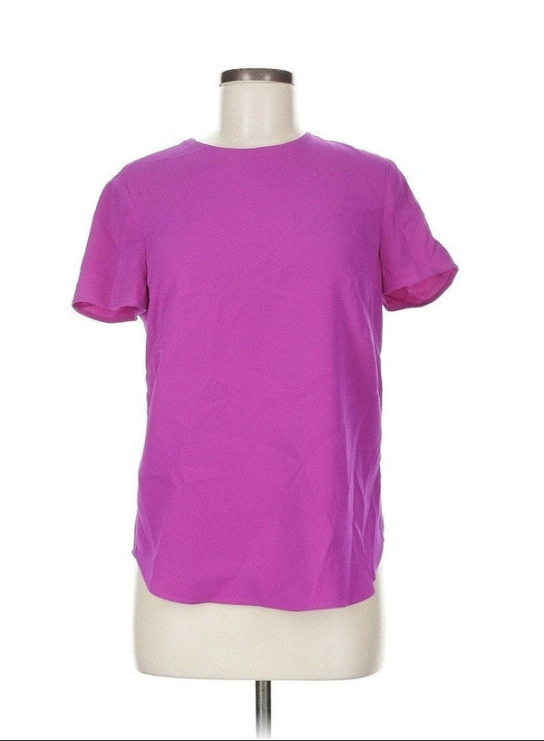 Ralph Lauren Women’s Black Label Fuchsia Pink Silk Short Sleeve T-Shirt – Size 6