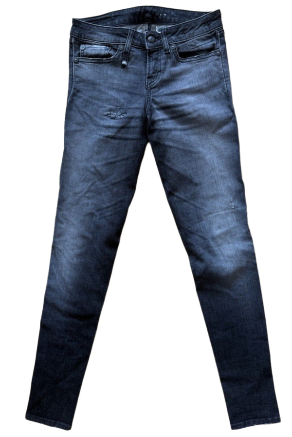 R13 Women’s Mid-Rise Skinny Jeans – Dark Wash “Cool Repair” – Size 25 x 30