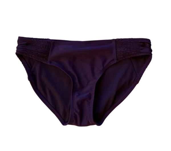 NWT Athleta Women’s Smocked Bikini Bottoms Purple Burgundy Size Small