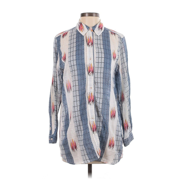 The Territory Ahead Women’s Red White Blue Ikat Print Western Button Down Shirt – Size Small