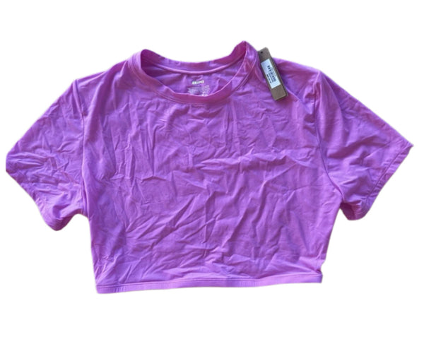 NWT SKIMS Women's Fits Everybody Super Cropped Tee Pink Neon Orchid Large