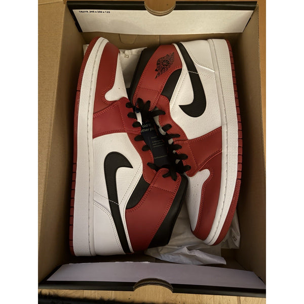 Nike Air Jordan 1 Mid Chicago Bred Red Black White Shoes 554724-173 Size 12 NEW