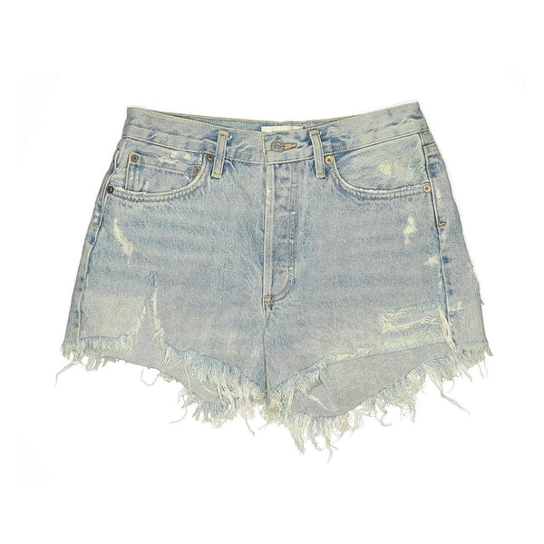 Agolde Women’s Parker Light Wash Cut-Off Denim Shorts – Size 26