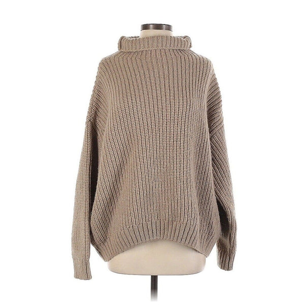 Anine Bing Women's Sydney Sweater Camel Alpaca Wool Turtleneck – XS