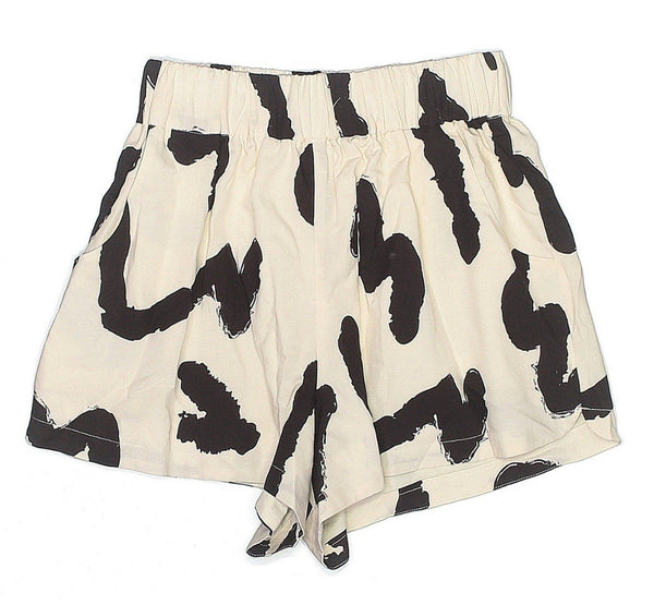 Crosby by Mollie Burch Women's Squiggle Cailan Paperbag Shorts Black White XS