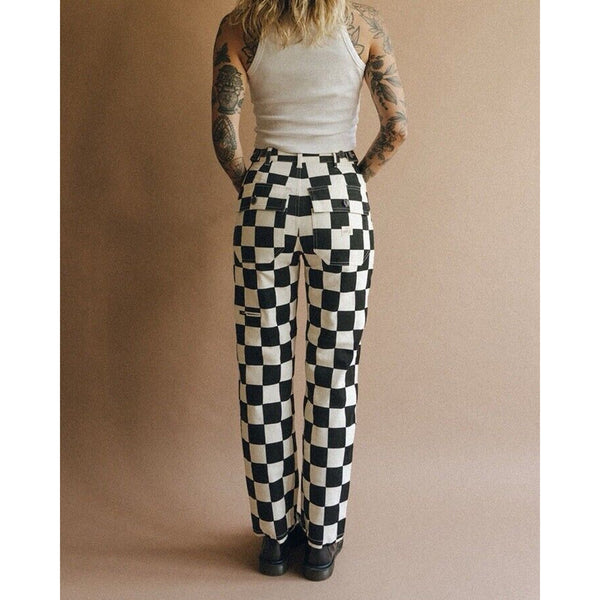 P&Co 304 Service Fatigue Pants Checkerboard Black White Rocker 16 X 28