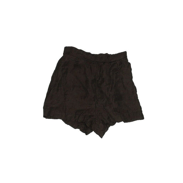 Anemos Women's High-Waisted Shorts, Dark Brown Black Linen Cupro, Size XS