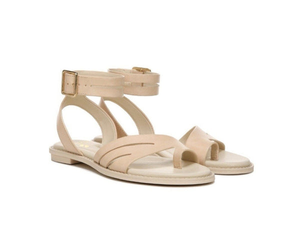 NWB Franco Sarto A-Greene Camel Leather Toe Loop Ankle Strap Sandals – Size 6