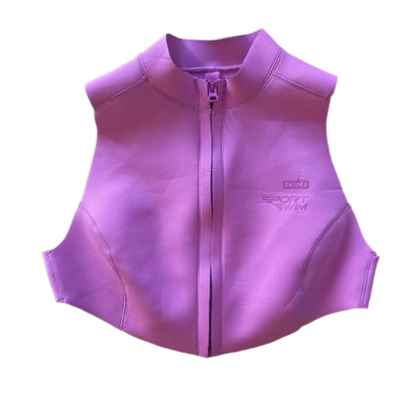 SKIMS Women's  Sport Swim Scuba Mock Neck Zip Top Taffy Pink XL