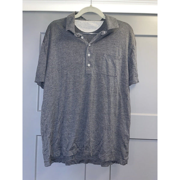 Brunello Cucinelli Regular Fit Polo Shirt Mens Gray Short Sleeve 52 (L)