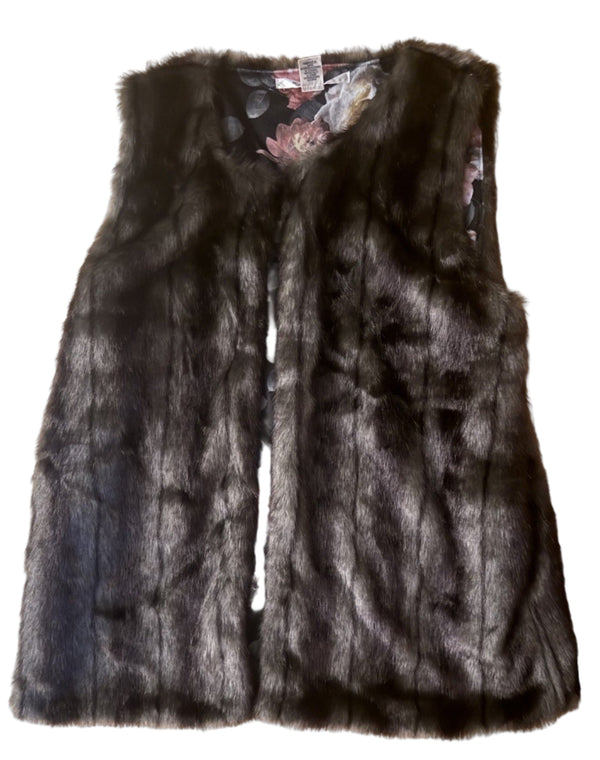 Max Studio Women’s Brown Faux Fur Vest XXL Sleeveless Winter Outerwear