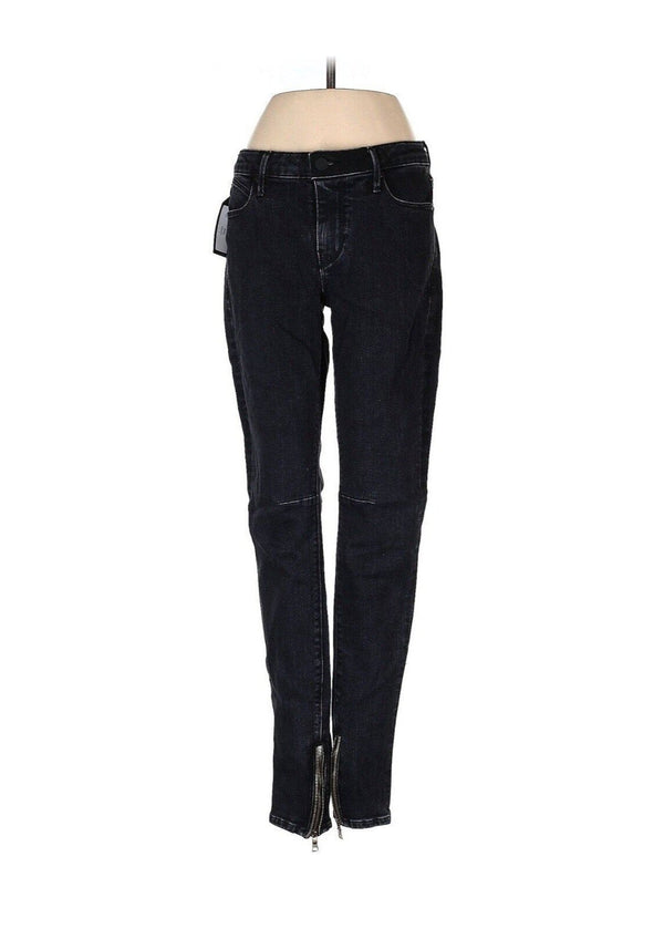 NWT RtA Women's Alexa Zipper Ankle Skinny Jeans, Black, Size 26 x 30