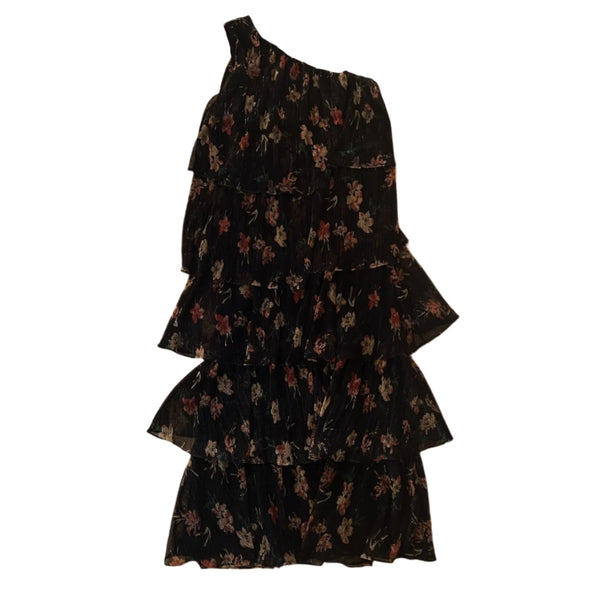 House of Harlow Women's One Shoulder Tiered Collins Dress in Black (XS)