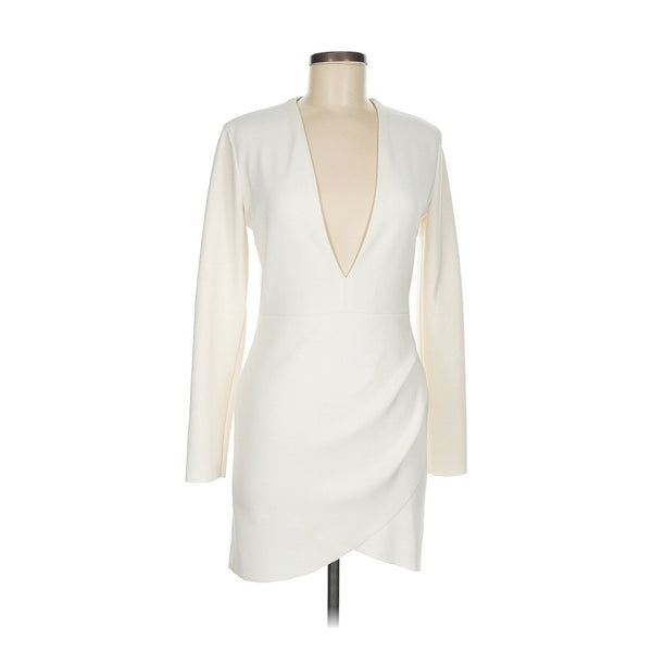 Bec & Bridge Women's  “So Hot” Mini Dress | Long Sleeve | Deep V-Neck | White Bridal | US 8
