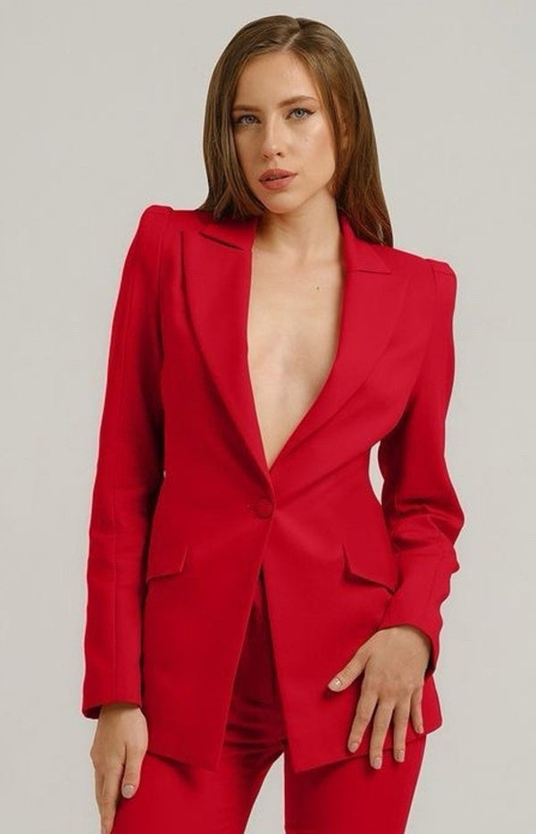 NEW Tia Dorraine Women's Red Tailored Blazer - XL