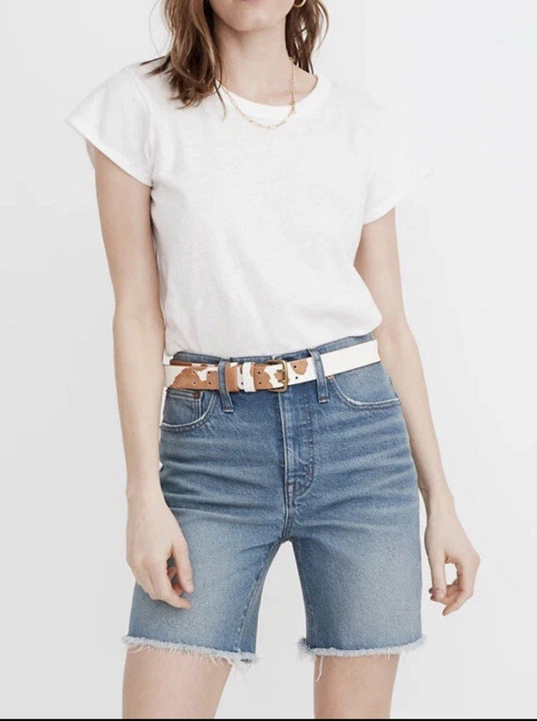 Madewell Women's High Rise Mid Length Denim Shorts Medium Bonet Wash Size 32