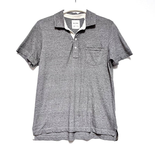 ✨Billy Reid Men’s Pensacola Microstripe Polo Shirt Organic Cotton Grey Large