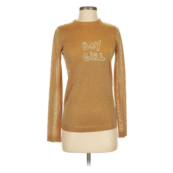Dazzle in Gold with the BELLA FREUD Women's x J BRAND Lurex Sweater – Size XS