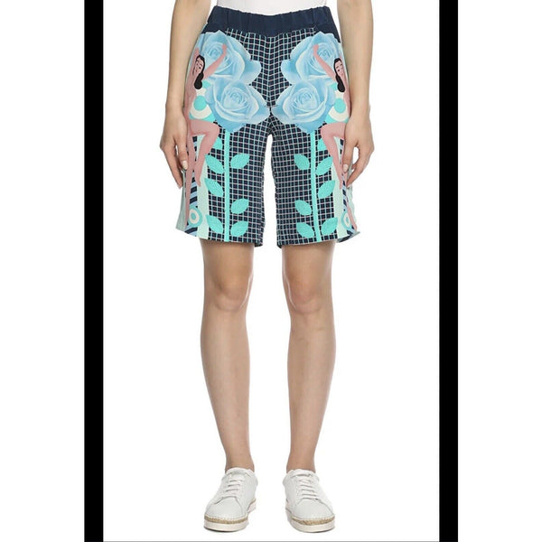 Holly Fulton Women's 100% Peggy Board Shorts Naked Print - Blue, Size 10