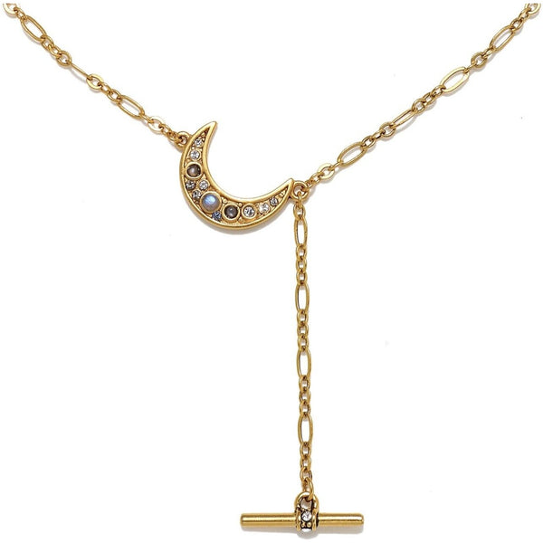 Sequin CRESCENT MOON TOGGLE NECKLACE Boho