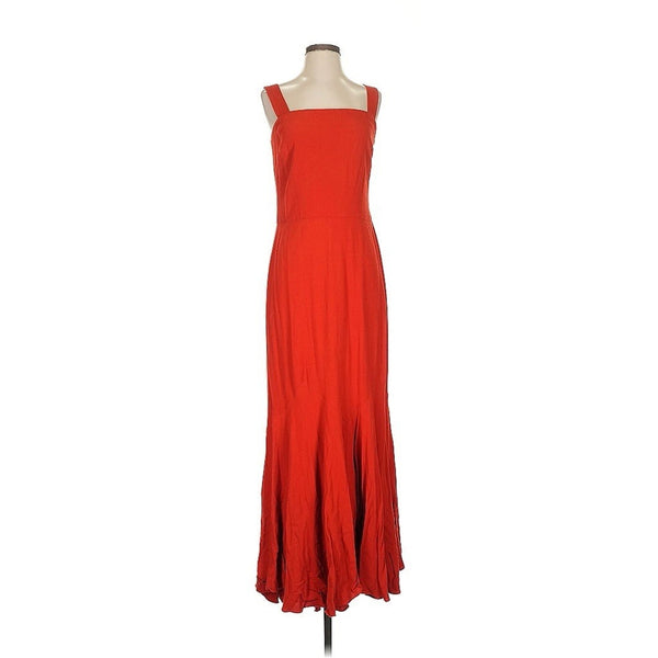 Ralph Lauren Women's Red Square Neck Sleeveless Maxi Gown Mermaid Size 4