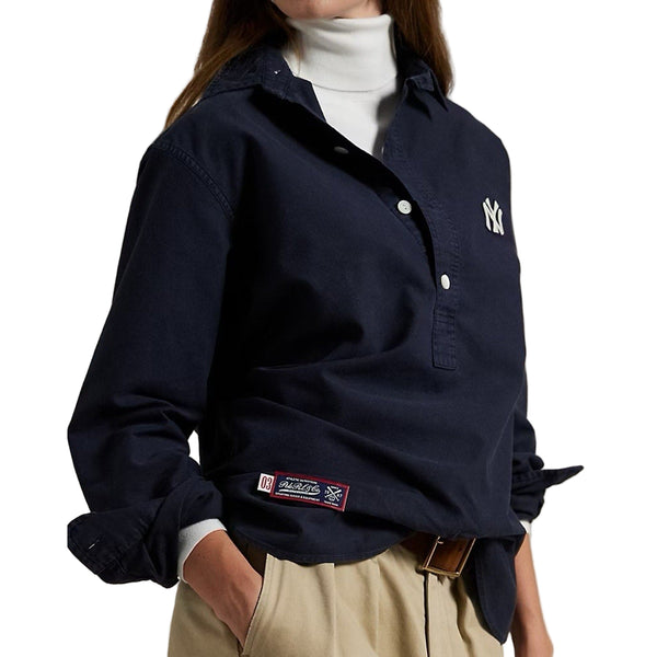 Polo Ralph Lauren Women’s Navy Blue Yankees MLB Baseball Oxford Shirt Small