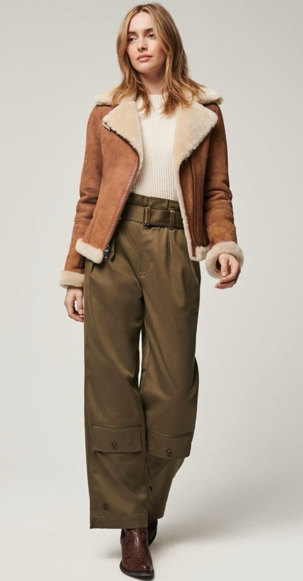 Banana Republic Women's Paola Utility Pant Wide Leg Cargo Green NO BELT 8