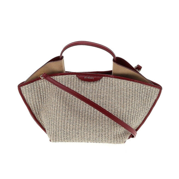 Ree Projects Women’s Mini Ann Top-Handle Tote Crossbody – Neutrals Tan & Burgundy