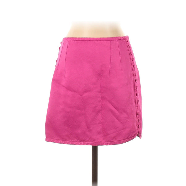ZARA Women's Buttoned Satin Effect Skirt – Fuchsia Pink, Size Small