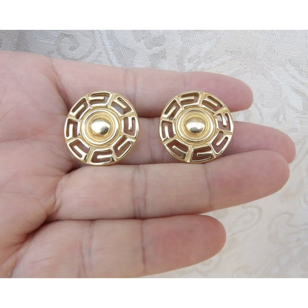 Vintage Gold Logo GIVENCHY EARRINGS Coin Stud Earrings