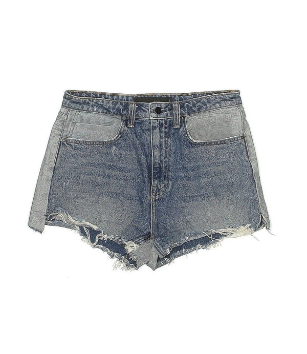 Alexander Wang Bite Women's Colorblock Denim Mini Shorts - Blue, Size 29