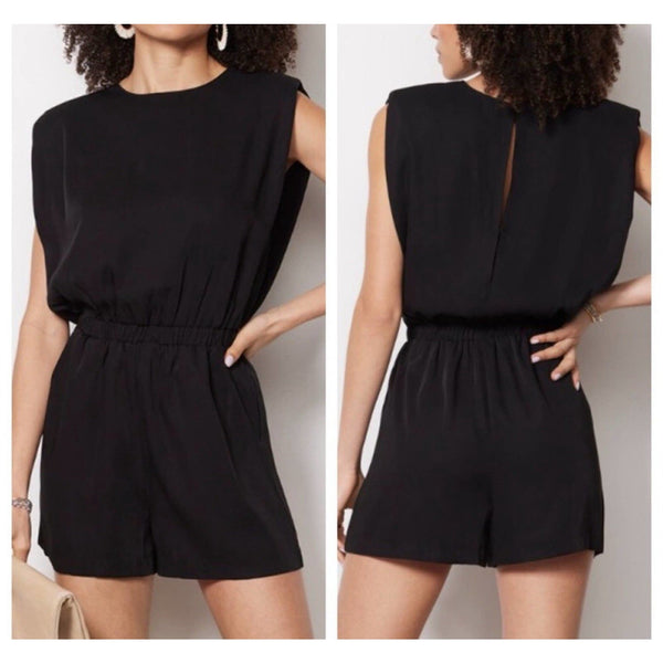 NWOT Evereve Women's  A - New York Lehan Sleeveless Romper – Black | Size Medium