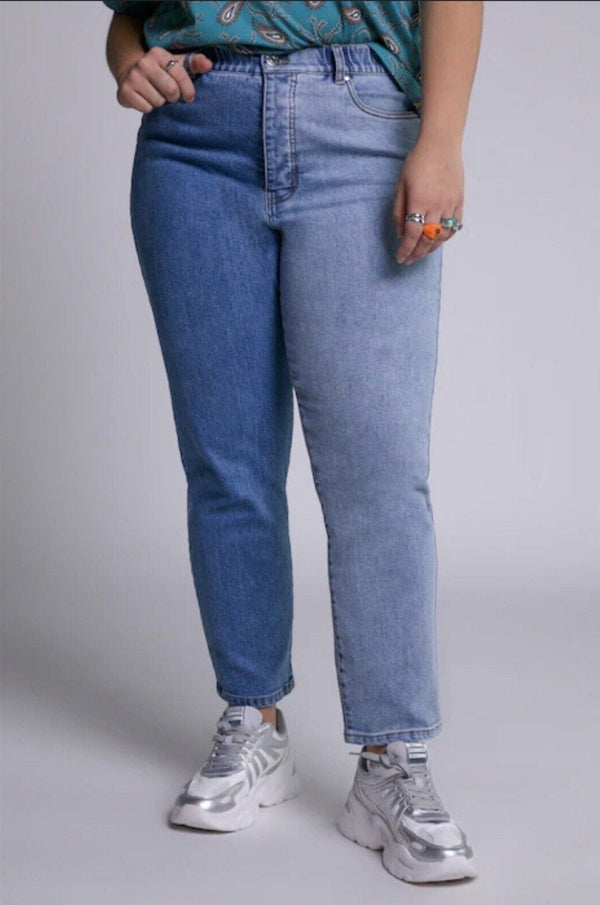 Studio Untold Women's Two Time High Waist Jeans - Blue, Plus Size 26