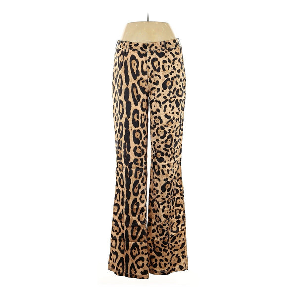 Ser.o.ya Women's SUKI Wide-Leg Silk Pants Leopard Print Tan | Size Medium
