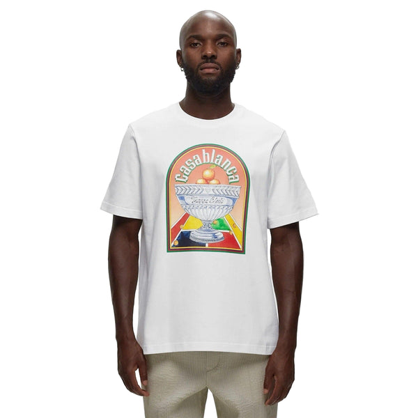 Casablanca Women’s Tennis Club Triomphe D’Orange White Short Sleeve T-Shirt Large