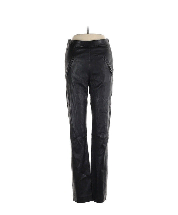 Maison Ullens Black Lamb Leather Pull On Pants 38 US 6