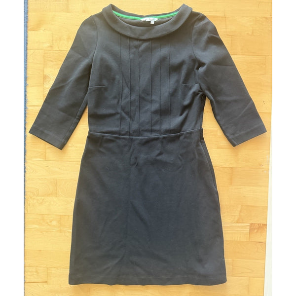 Boden Women’s Alexa Boat Neck Dress – Gray, Size 8R, 3/4 Sleeve, Stretch Lined