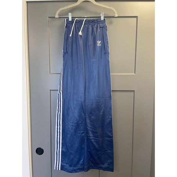 Vintage 1980s ADIDAS Blue & White Pants Tracksuit With Drawstring MEDIUM 🔥