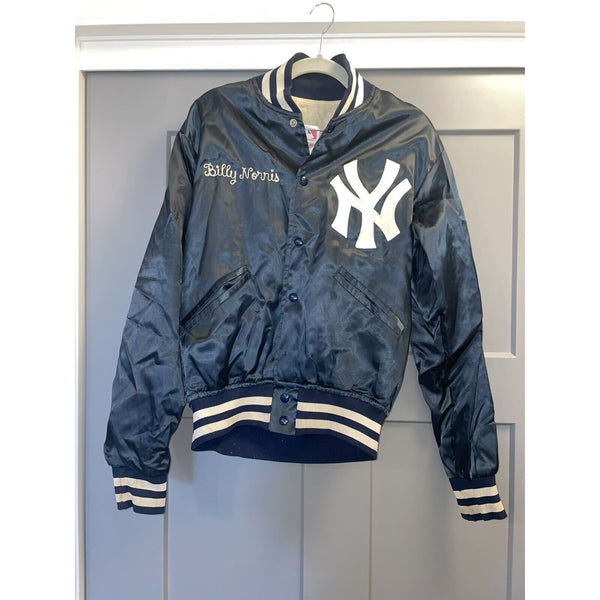 VTG 80s New York Yankees Starter Diamond Collection S Satin Bomber Jacket Flaws