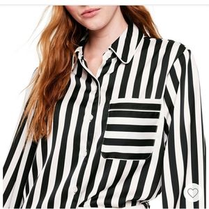 La Ligne x Target Women's Striped Button Front Blouse - Black/White, Size Medium