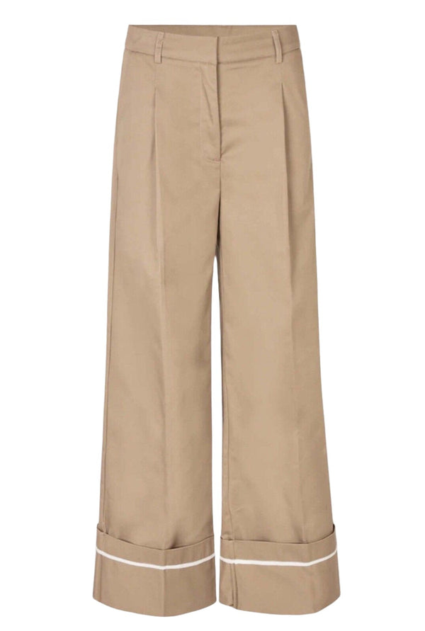 Oval Square Women's Riots Wide Leg Trousers - Khaki Kelp, Size Large