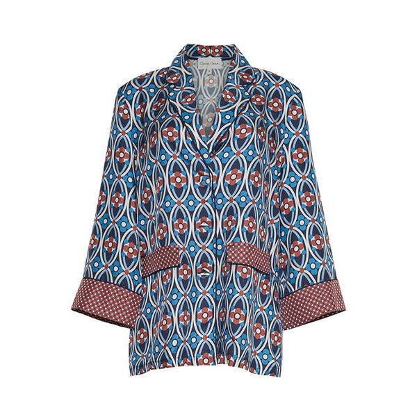 NWT Cara Cara Women’s Venezia Jacket – Retro Daisy Print Silk Blend – Size Small