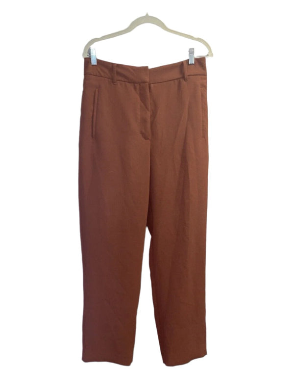 Aritzia Wilfred Women's Essential Carrot Trouser in Brown, High-Waist, Crepette Fabric, Size 12