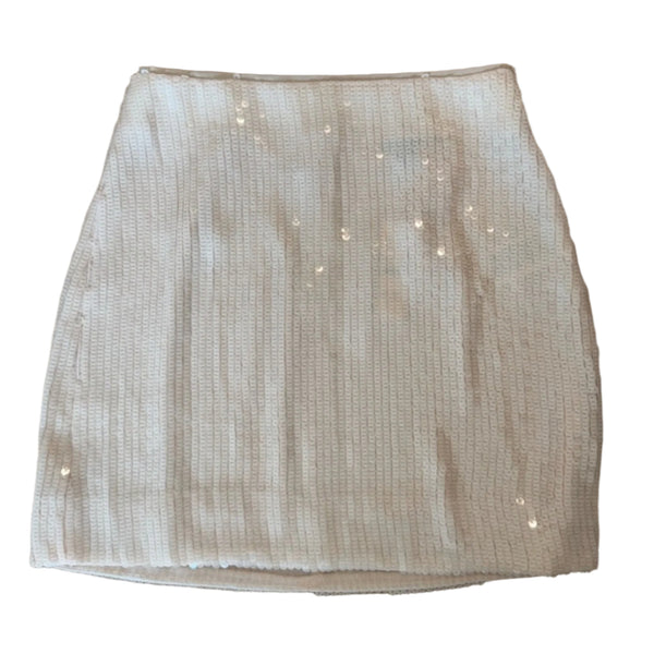 NWT J.Crew Collection Women's Cream White Sequin Mini Skirt - Size 00